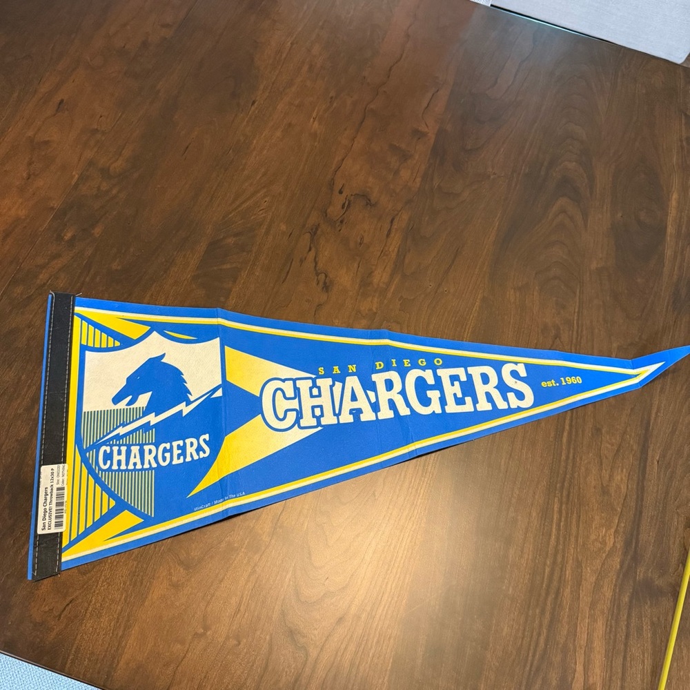 Blue and Yellow Chargers Wall Pennant